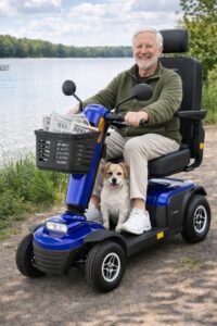 pan na niebieskim looperze