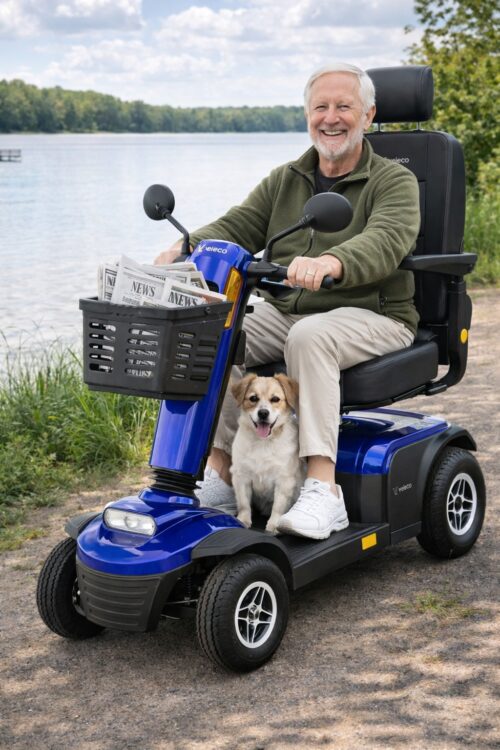 pan na niebieskim looperze